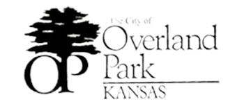 A green background with the city of overland park kansas written in black.