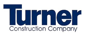 A green background with the word " turner construction company ".