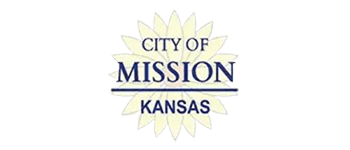 A green background with the city of mission kansas logo.